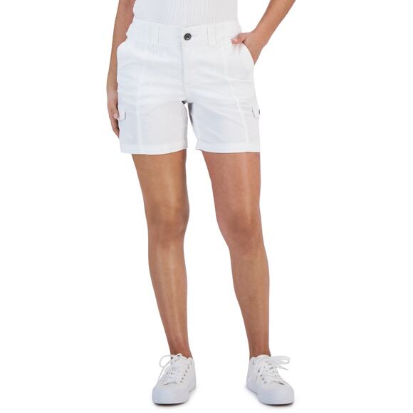 Style & Co Mid-Rise Comfort-Waist Cargo Shorts White NWT Petite Size 2 - Picture 1 of 8